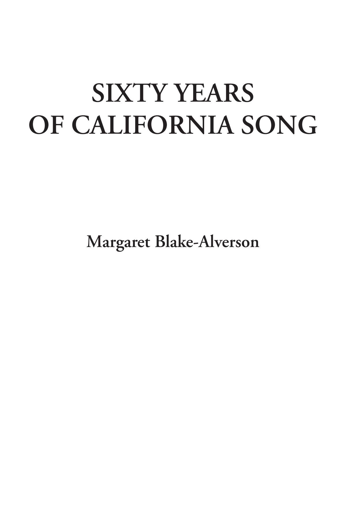Sixty Years of California Song