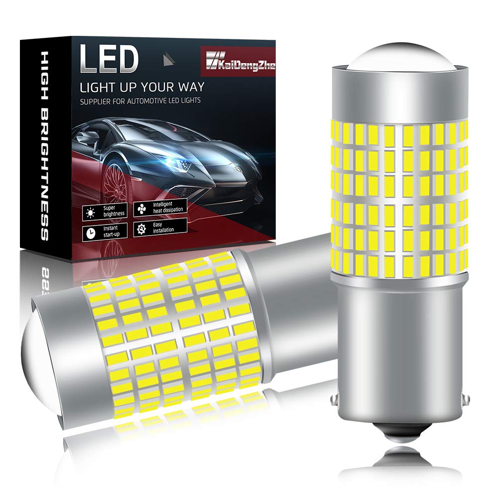 2pcs Xenon White 1156BA15S P21W Super Bright Reversing lights 3014 144SMD LED Bulbs for Turn Signal Back Up Reverse Brake Tail Stop Parking Light