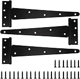 Sandiyago Heavy Duty 16 Inch T Hinge 3 Pack Black Screws Included