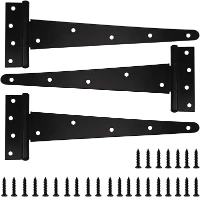 Sandiyago Heavy Duty 16 Inch T Hinge 3 Pack Black Screws Included