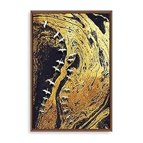 Framed Canvas Wall Art Golden Forest Canvas Prints Home Artwork Decoration for Living Room,Bedroom - 16x24 inches