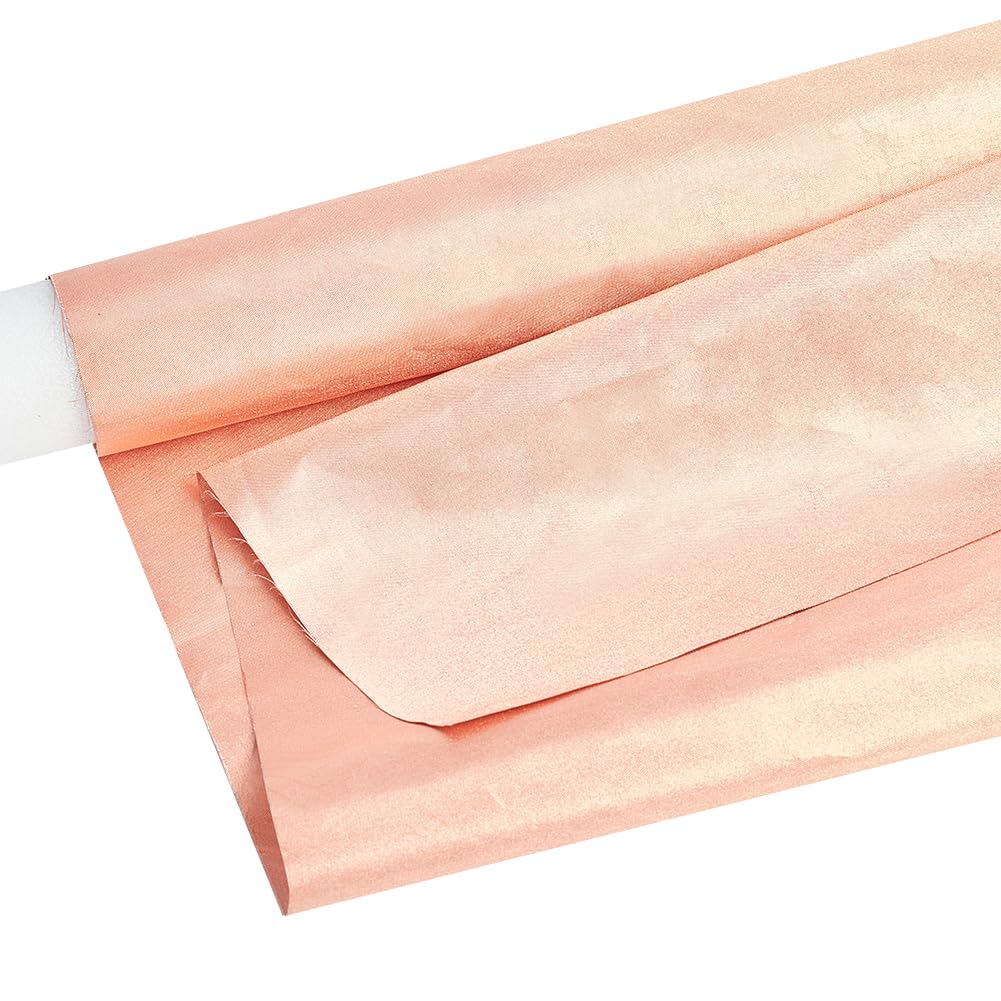 NBEADS Copper Fabric Blocking, 2x1.1m PET Protection Fabric Pure Copper Faraday Fabric Shielding Copper Fabric EMF Shielding Fabric for Conductive Pads EMI WiFi Cell Phone, Light Salmon