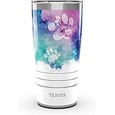 Tervis Traveler Paw Prints Triple Insulated Tumbler Travel Cup Keeps Drinks Cold & Hot, 20oz, Stainless Steel
