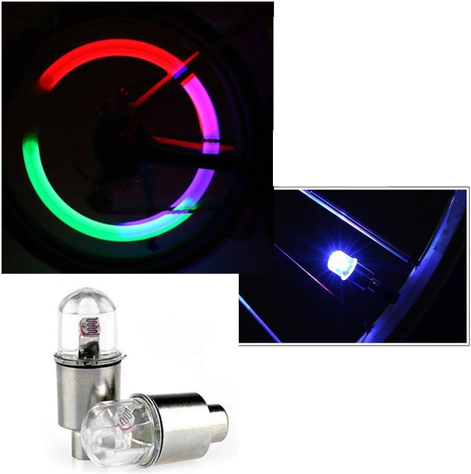 OGYA 4 PCS Colorful LED Automatic Change Color Flash Tyre Wheel Valve Cap Light for Car Bike Bicycle Motorbicycle Wheel Light Tire Light