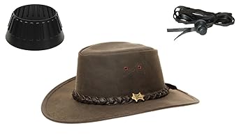 BC Bushwalker Kangaroo Lederhut - Australien Outback Edition + Hutablage & Kinnriemchen