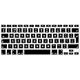 HRH English Silicone Keyboard Cover Skin for MacBook Air 13,for MacBook Pro 13/15/17 (with or w/Out Retina Display,2015 or Older Version),for iMac Older EU Layout Keyboard Protector-Black