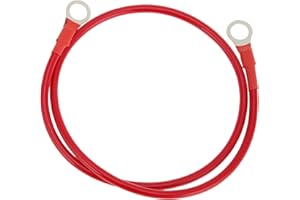 VekAuto 1 Pcs Battery Inverter Cable 10 AWG Gauge 2.5FT 3/8" Lug Battery Cable Universal for Car Vehicle Boat RV Solar Tinned Copper Red