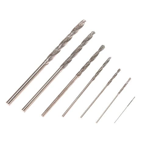 Generic 7pcs High Hardness Diamond Coated Twist Drill Bit Set Needle Drills Jewelry Agate Fine Drilling