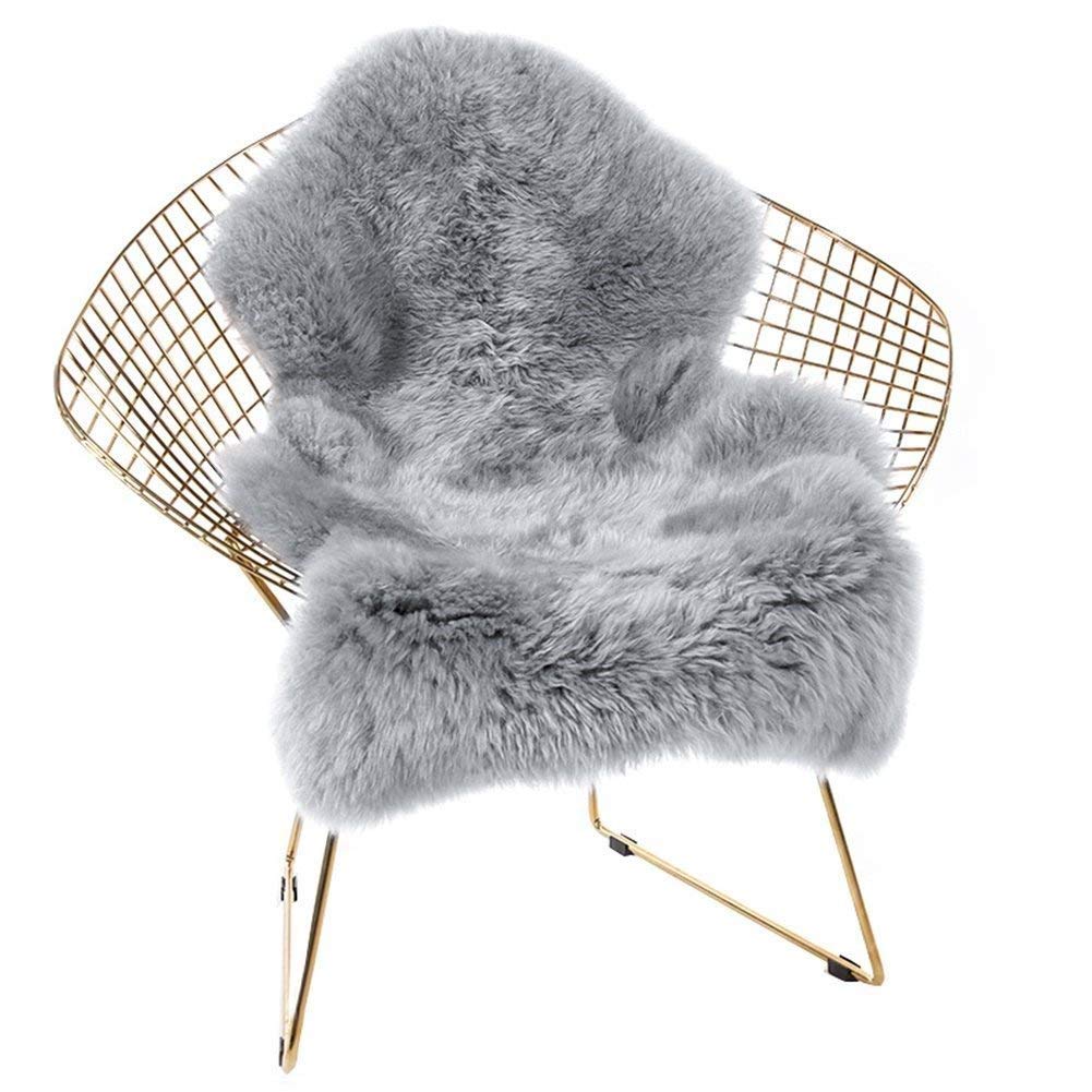 Cumay Faux lambskin sheepskin rug (23.6 x 35.4inch (W) x (L)), lambskin imitation rug, longhair fur, Leather Polyester, Faux Fleece Chair Cover Seat Pad Soft Fluffy Shaggy Area Rugs