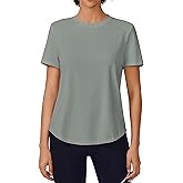 PINSPARK Soft Workout Tops for Women Short Sleeve UV Protection Shirt Quick Dry Athletic Hiking Travel Basic Tee Shirts
