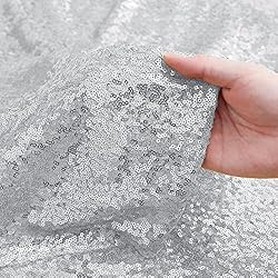 Sugargirl Silver Sequin Backdrop Curtain 4 Panels