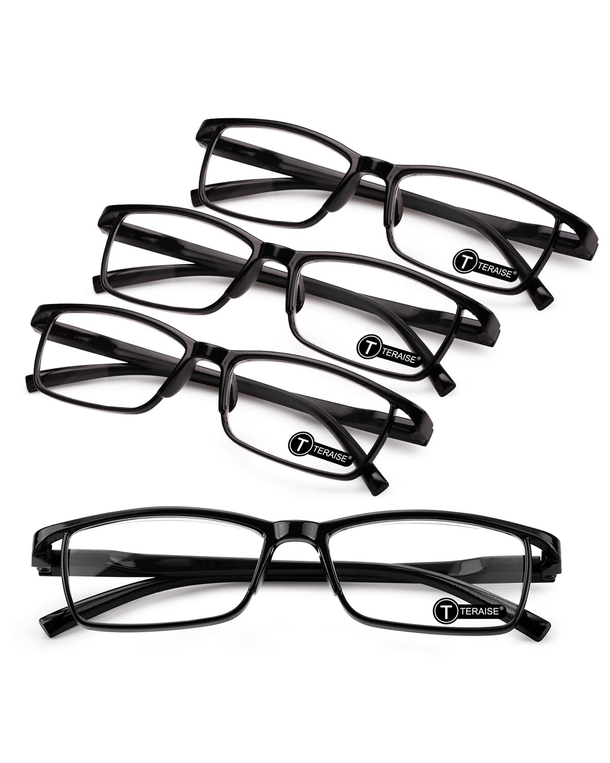 TERAISE 4PCS Value Anti-Blue Light Reading Glasses,Lightweight Comfortable Reader Glasses for Men and Women,Sturdy Computer Reading Glasses Blue Light Blocking Included Eyeglasses Case(1.75X)