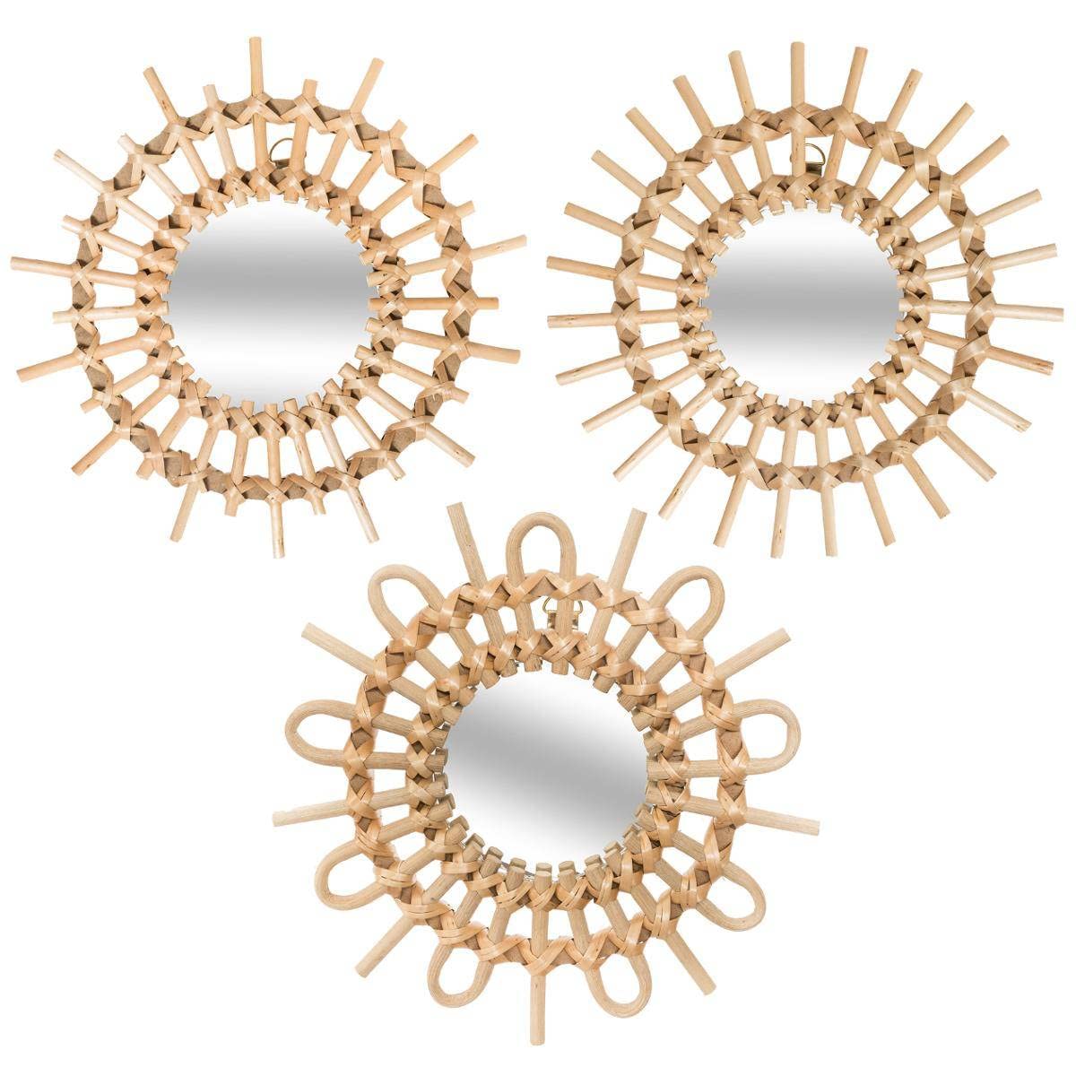3 Mirror Rattan Sun Diameter 28