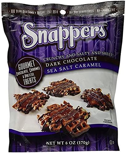 Snappers Crunchy and Salty and Sweet Dark Chocolate Sea Salt Caramel 2Pack (24 Oz Each)