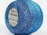Petunia Blue Silver Metallic Braid Thread - 20 Gram 207 Yards