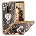 Galaxy S9 Plus Case Ring Holder, Miniko(TM) Soft Slim Bling Rhinestone Floral Crystal TPU Plating Rubber Glitter Case with Detachable 360 Finger Kickstand Bling Ring Holder for Galaxy S9 Plus Gold