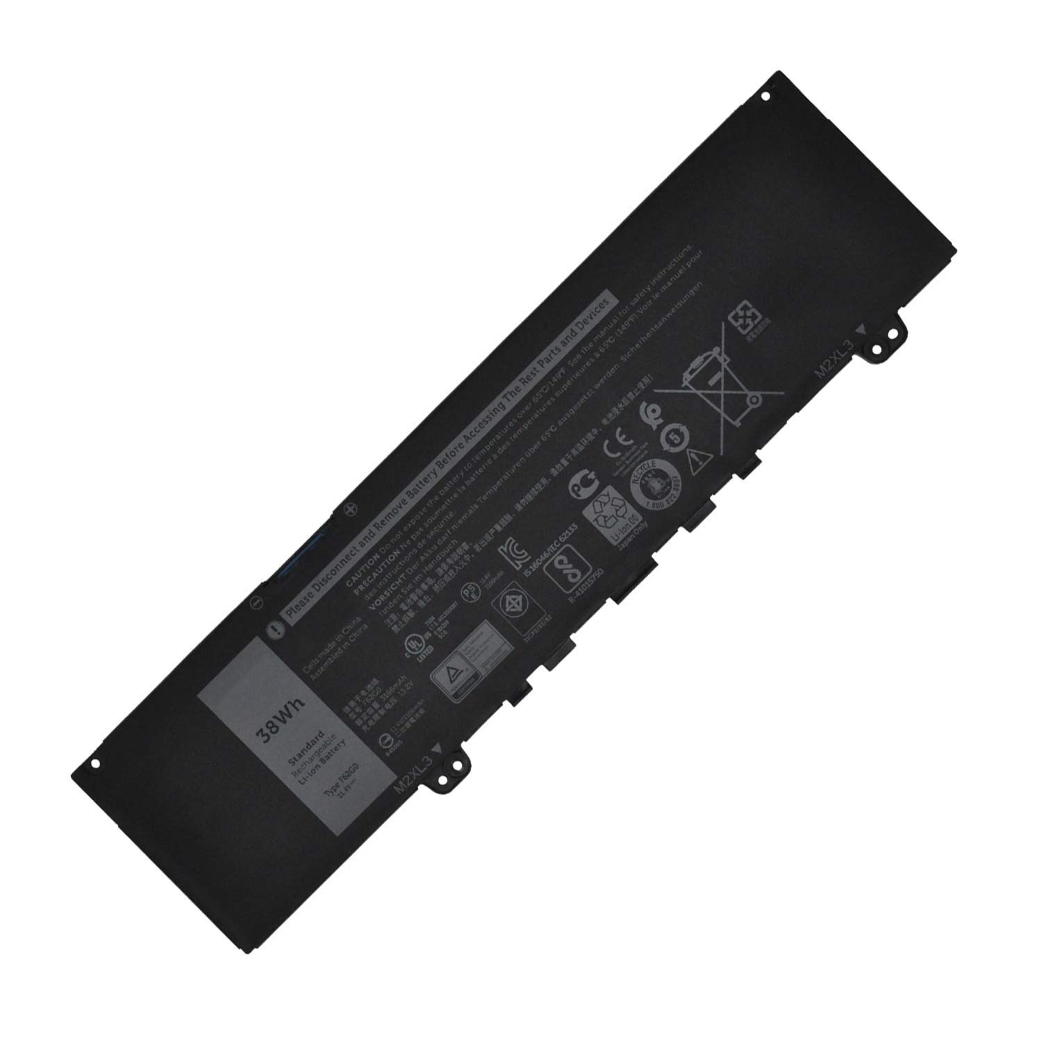 F62G0 F62GO CHA01 RPJC3 0RPJC3 39DY5 039DY5 Laptop Battery Replacement for Dell Inspiron 13 7000 5370 7370 7373 7380 7386 Convertible P83G001 P83G002 P87G001 Vostro 5370 D1525S D1505G(11.4V 38Wh)