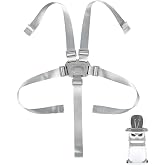 High Chair Straps Replacement Compatible with Ingenuity Graco High Chair, 5 Point Harness HighChair Straps Fit for Ingenuity, Adjustable Safety Belt High Chair Accessories for Most High Chairs
