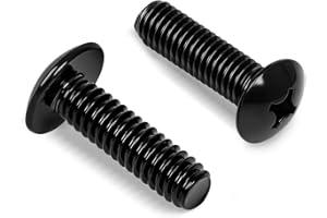 OUSCHR 1/4"-20 x 1 Truss Head Machine Screws, Full Thread, 304 Stainless Steel Black Finish, 25 PCS