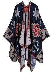 Epsion Women's Color Block Shawl Wrap Plus Size
