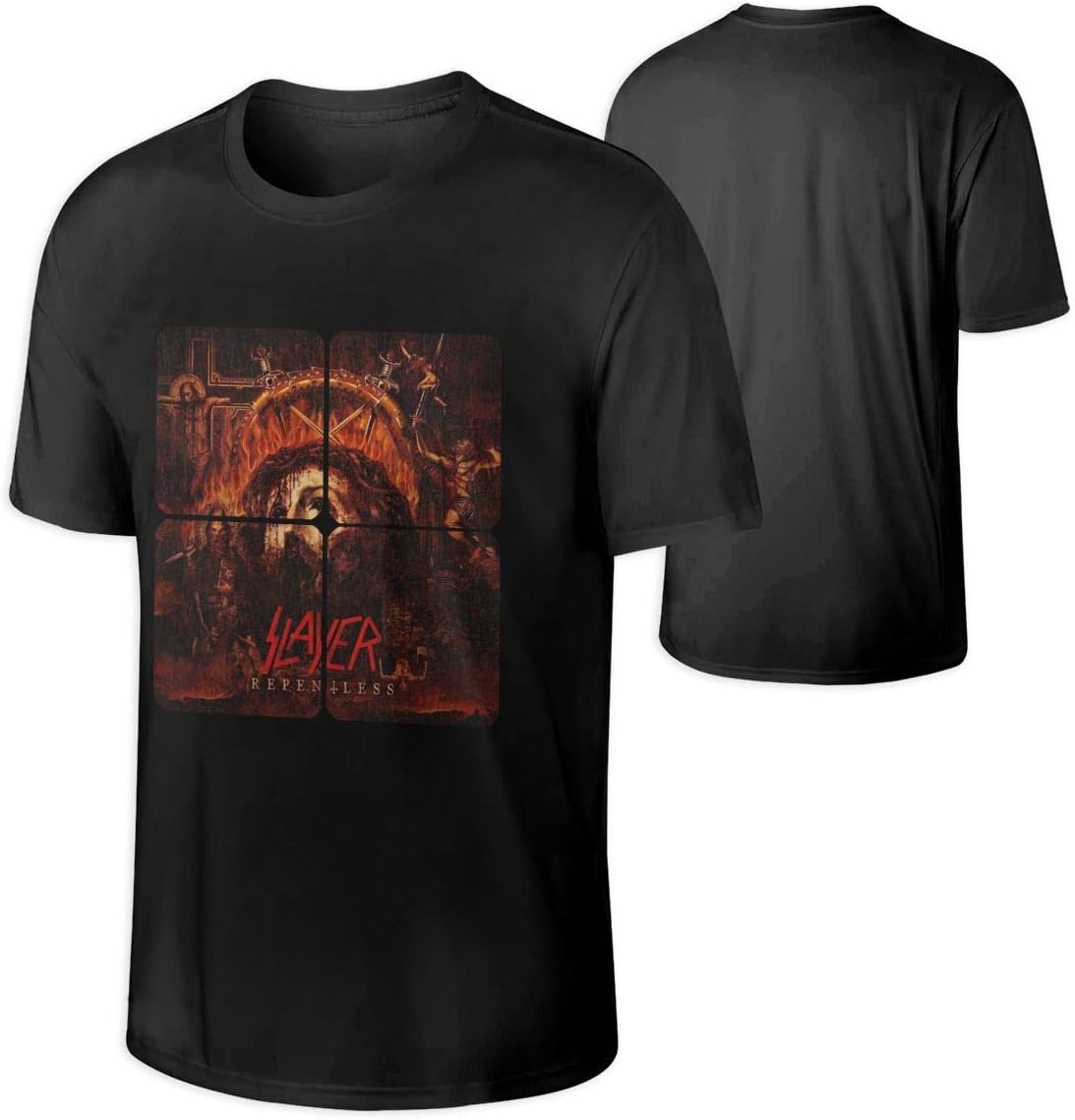 Patdscksnell Slayer Band Man's Short Sleeve CrewneckT Shirt,Soft Comfortable Black