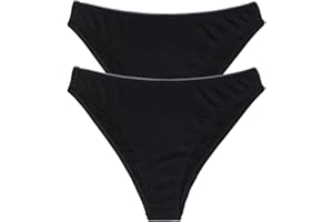 ODDO BODY 100% Organic Pima Cotton Mid-Rise French Cut Underwear (Midnight, XL), 2-Pack