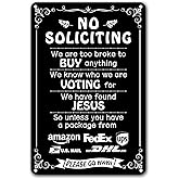 Duetom Funny Dark Humor No Soliciting Metal Sign for House, Home, Yard, Bedroom, Front Door Aluminum Sign 8x12 Inch