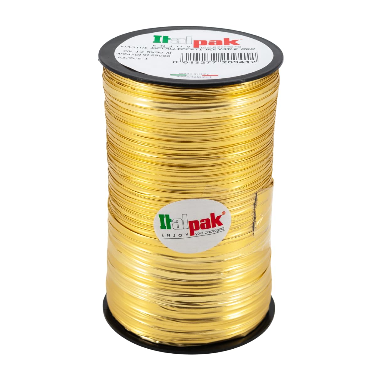 Metal Ribbon Polysilk 12.5 x 50 Gold