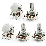 uxcell 5 Piece 5K Ohm 6 mm Diameter Shaft Type B Single Turn Taper Rotary Potentiometer with 8mm Shaft