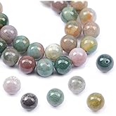 AD Beads Natural Gemstone Round Loose Beads 15" for Bracelet Necklace Earrings Jwelery Making Crafts DIY (4mm, Indian Agate)