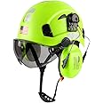 Safety Helmet Hard Hat with Visor and Ear Protection Adjustable Lightweight Vented ABS Work Helmet for Men and Women 6-Point Suspension ANSI Z89.1 Approved Ideal for Industrial & Construction