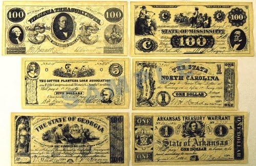 Historical Documents Civil War Currency Set A