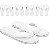 Frcctre 6 Pack Flip Flop Spa Slippers, Fluffy Coral Fleece Reusable House Slippers Guest Slipper Hotel Slipper for Guests, Hotel, Travel, Washable Not Disposable