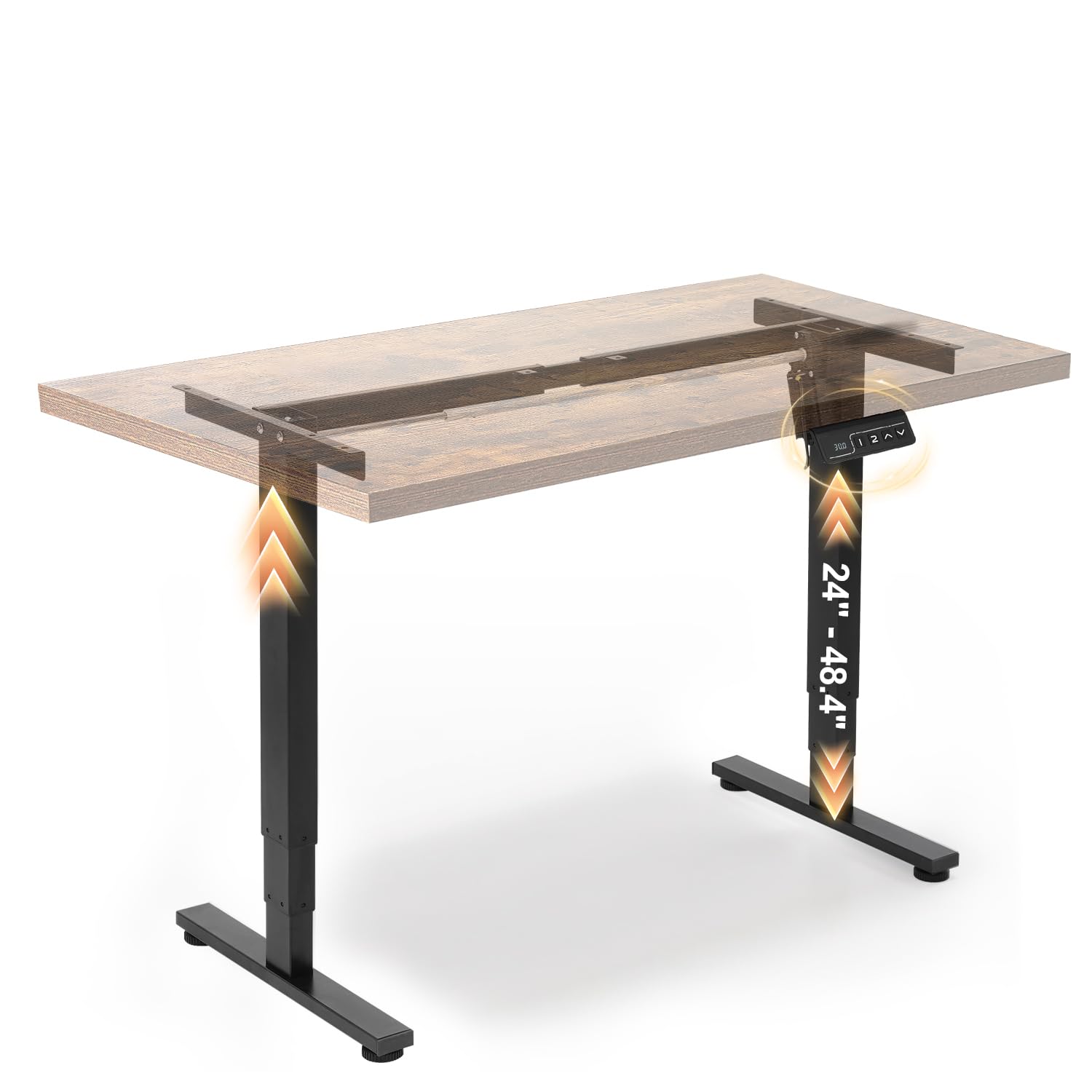 Photo 1 of ***INCOMPLETE - MISSING CABLES AND OTHER PARTS***
TOPSKY Electric Standing Desk Frame – Single Motor, 3-Stage, Height Adjustable 24"-48.4", Black, Model DF01.11