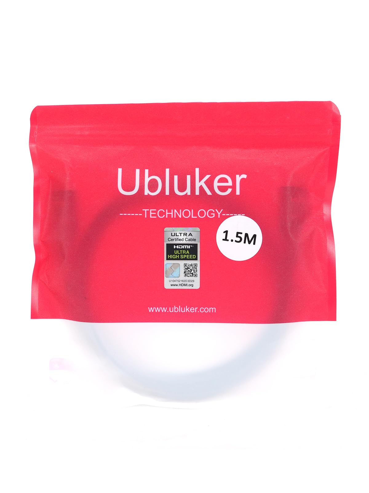Ubluker 10K 8K 4K HDMI Cable 48Gbps 5 FT, Certified Ultra High Speed HDMI® Cable 4K 240Hz 144Hz 120Hz 8K60Hz 0.01ms HDR10+ eARC HDCP2.3 Netflix Roku TV PC Monitor Projector PS5 Xbox