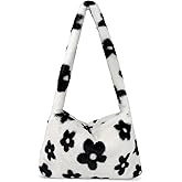 Fuzzy Tote Bag Y2K Fluffy Shoulder Bag Women Furry Purse Large Cute Plush Bag Ladies Faux Fur Bag for Autumn and Winter