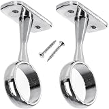SISI UK 2 Pack 19mm Chrome Wardrobe Rail Centre Support Brackets
