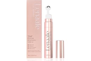 LENAALE DePuffing Eye Serum with Super Vitamin A, Peptides & Hyaluronic Acid - Under Eye Serum with 360° Cooling Roll - Reduce Dark Circles Fine Lines Wrinkles