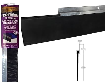 Aluminium Zugluftstopper, Bodendichtung für Garagentor 2,5 m (1250mm x 2 stück) mit Gummi