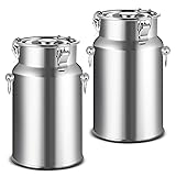 Suclain 2 Pcs Stainless Steel Milk Can Milk Bucket