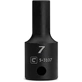 Capri Tools 3/8 in. Drive 7 mm Semi-Deep Impact Socket