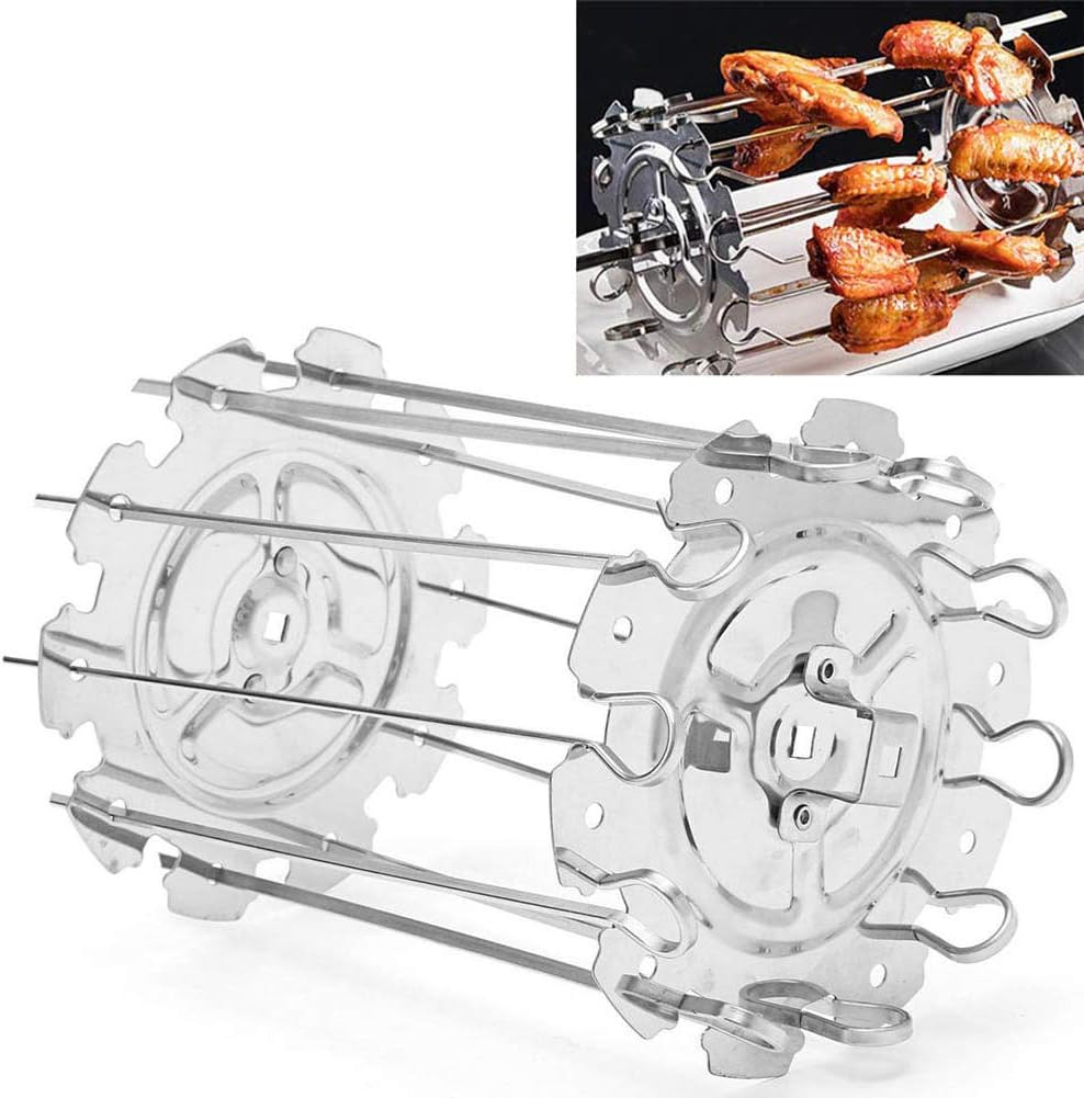 2-teiliges Edelstahl Grillspieß-Gestell - Für 6 Und 9 Spieße Auf Grill Und Ofen