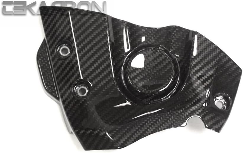 Tekarbon, Replacement Carbon Fiber Sprocket Cover, for Yamaha FZ07 MT07 (2015-2020), 2x2 Twill Weave