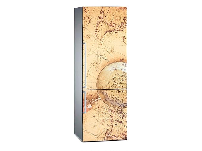 Vinilo Frigorífico Mapamundi Antiguo 185x70cm | Varias Medidas ...