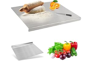Stainless Steel Cutting Board with Edge, 40x30 cm (16"x12"), Large Kitchen Chopping Board, Double-Sided Heavy Duty Kneading B