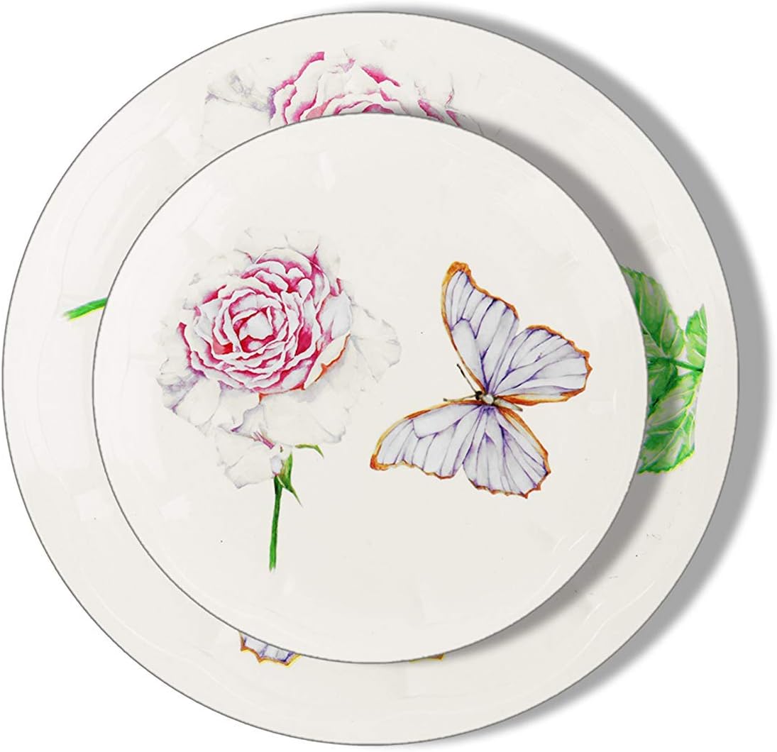 Butterfly Party Plates Elegant Disposable Plastic