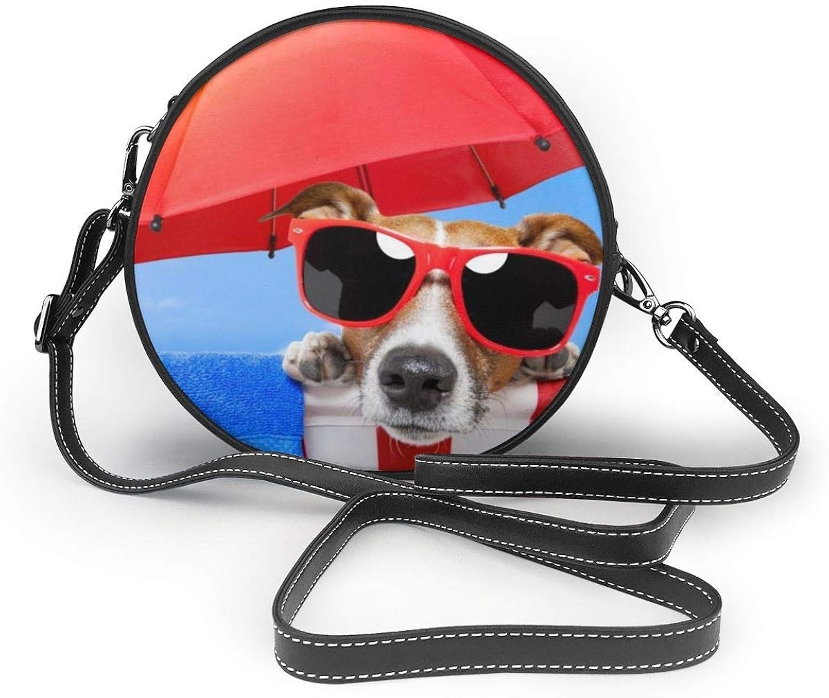 DJNGN Perro Sol Sombrilla de playa Vacaciones Redondo CrossBody