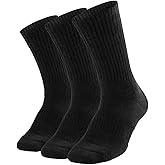 SOX TOWN Cushioned Crew Training Athletic Socks for Unisex Men Women Sports | Combed Cotton, Moisture Wicking, Odor Control, Arch Support, Breathable, Comfortable, Durable, Cooling, Size M/L/XL 3/6 Pack