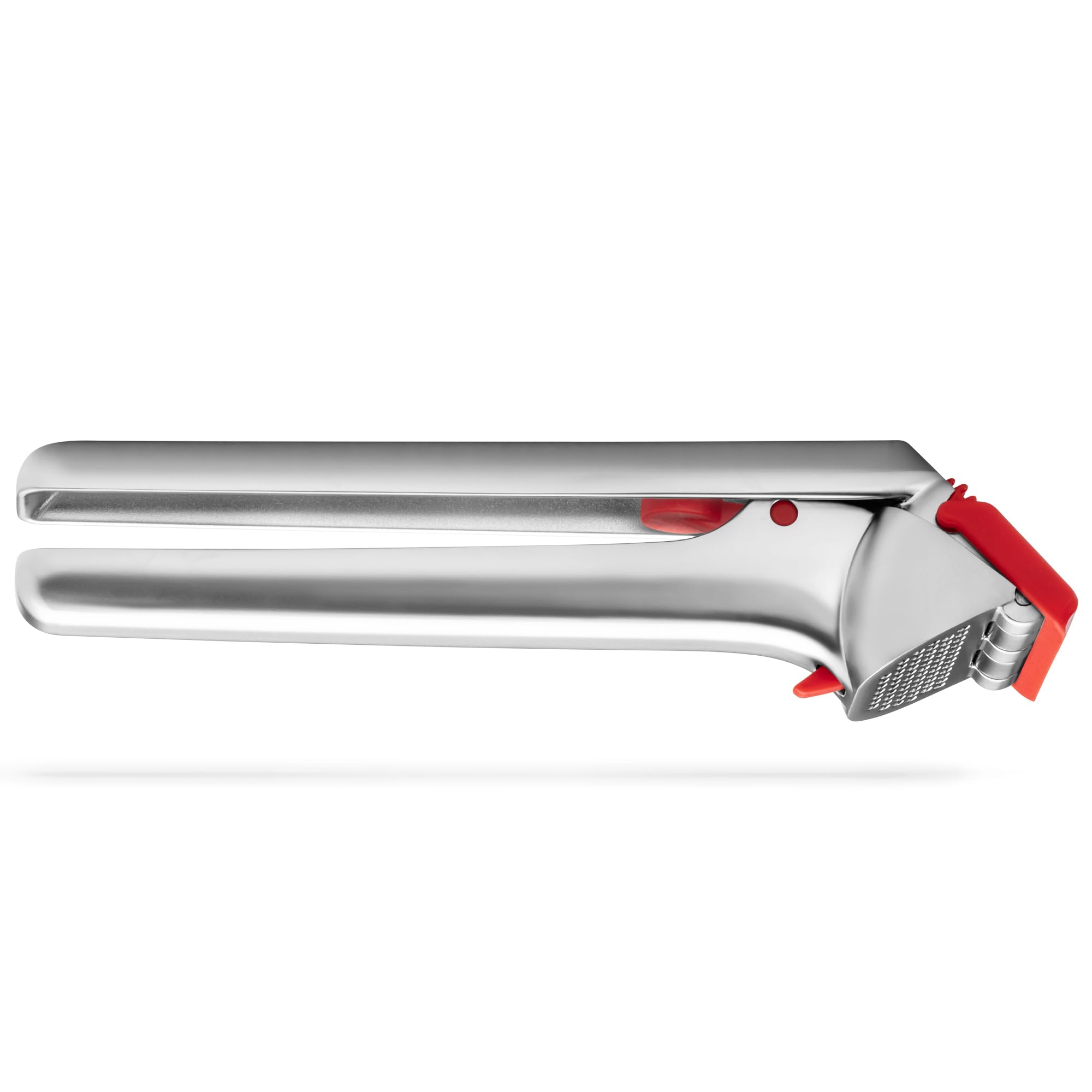 Dreamfarm Garject 2-In-1 Garlic Peeler, Garlic Press & Mincer with Garlic Peel Ejector, Chrome-Plated Zinc - Red