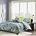 Intelligent Design Melissa Comforter Set Full/Queen Size - Blue Green, Paisley – 5 Piece Bed Sets – Peach Skin Microfiber Teen Bedding for Girls Bedroom